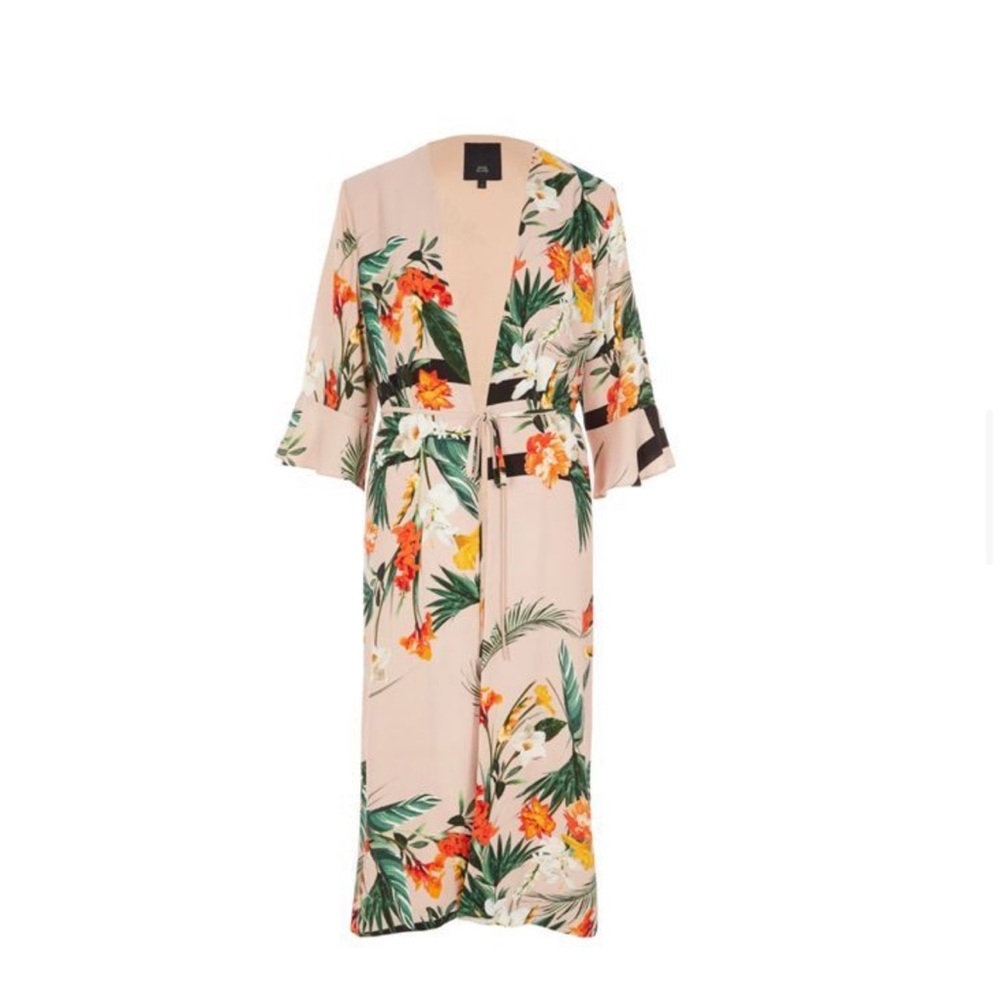 Floral Blouse with Tropical Print